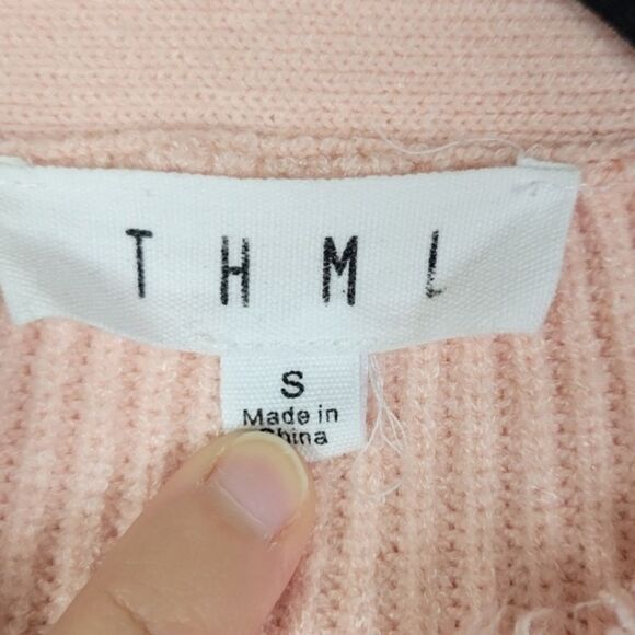 Anthropologie THML Sweater Stripe Fringe Hem & Neck Size S - Picture 6 of 8